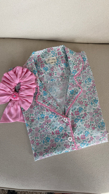 Blush Bloom Bow Scrunchie