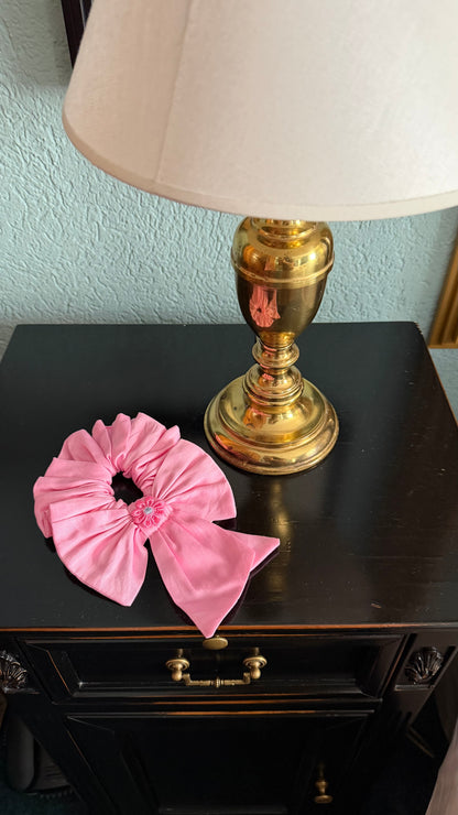 Blush Bloom Bow Scrunchie